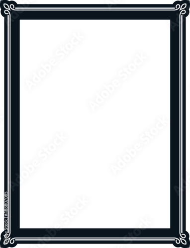 Vector border frame. Background or book page. Simple rectangular billboard, poster, plaque, signboard, sticker, or label 