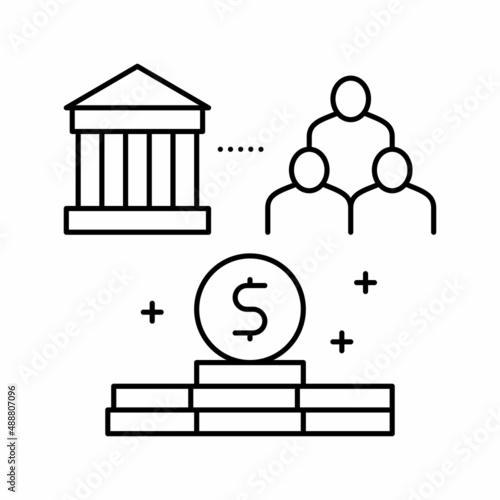 state of people benefits line icon vector illustration