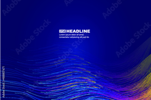 Color wavy flowing lines have a technical spatial vector background
