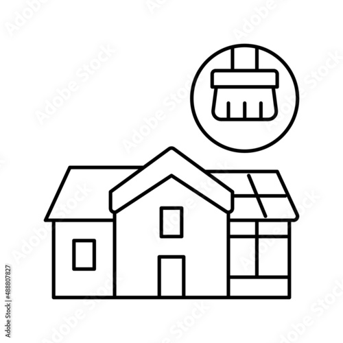 conservatory cleaning line icon vector illustration