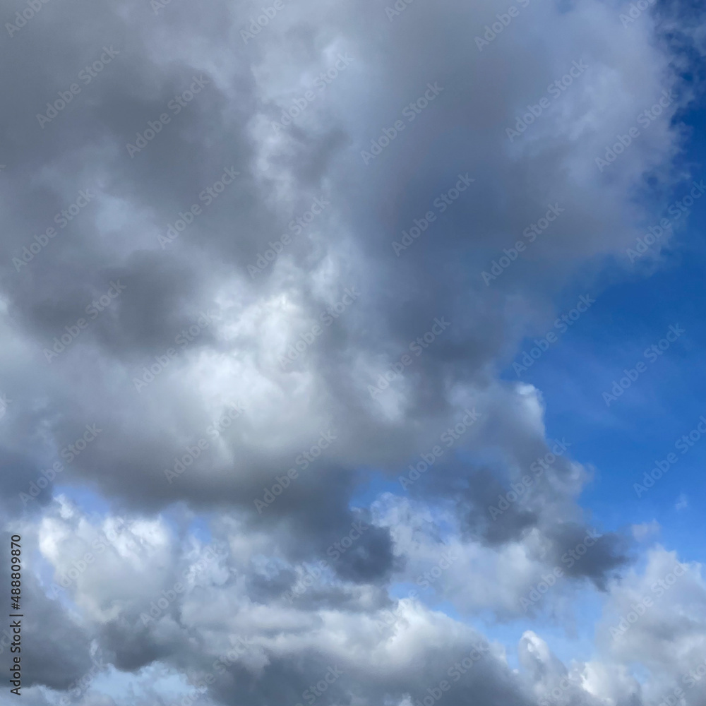 Fototapeta premium blue cloudy sky on a spring day