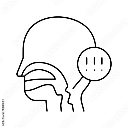 dysphagia disease line icon vector illustration
