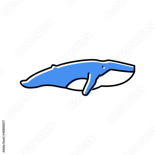 whale ocean color icon vector illustration