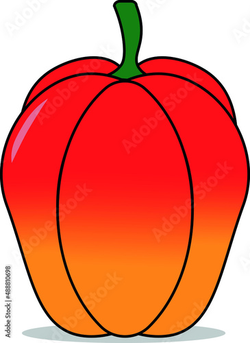 Illustration of paprika isolated on white background