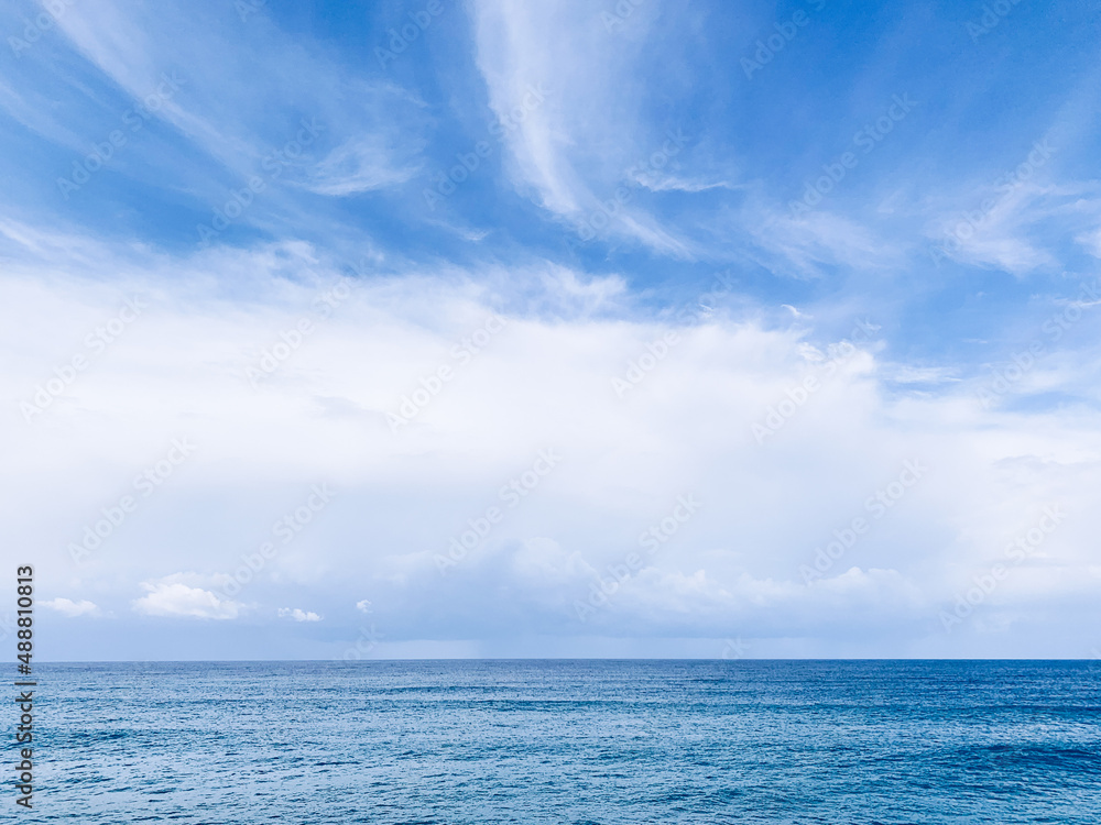 Blue sea horizon, natural sea background 