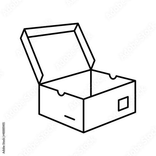men shoes box line icon vector illustration