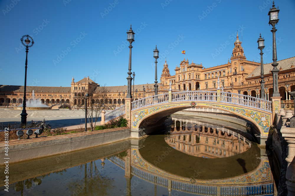 Seville,  plaza of Espagna- Andalusia in Spain