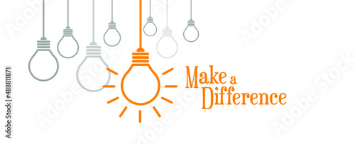 Make a Difference sign on white background photo