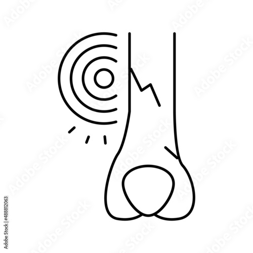 crack bone disease line icon vector illustration
