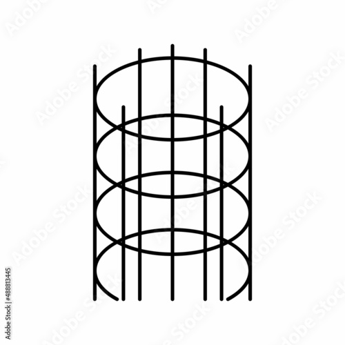 container transportation rebar line icon vector illustration