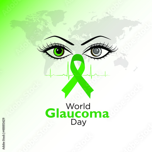 World Glaucoma Day. 12 March. background, poster, banner for world glaucoma concept. Vector illustration.