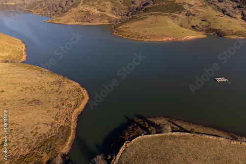 Aerial view of the Alsa reservoir. photo