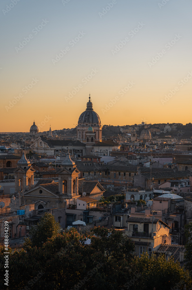 view of rome at sunset