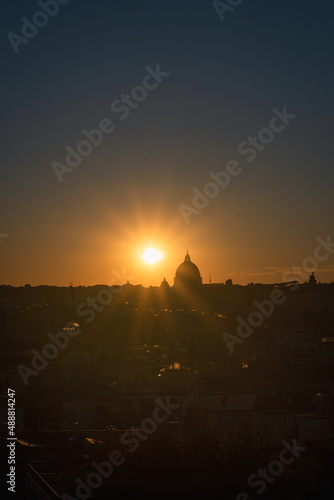sunset over rome, italy