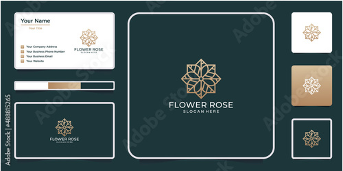 Elegant flower logo design abstract.