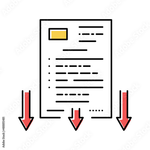 lawsuit document color icon vector illustration