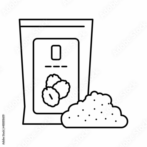 oat flour packaging line icon vector illustration