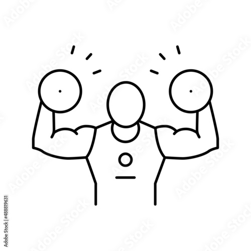 powerlifting sport line icon vector illustration