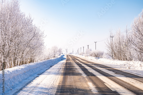 winter road in the woods © dbrus