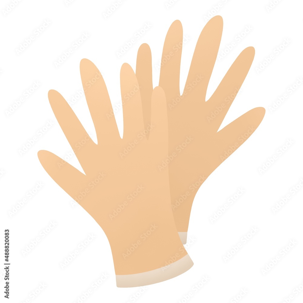 cute childish spring illustration - gardening gloves cute childish spring illustration - gardening gloves