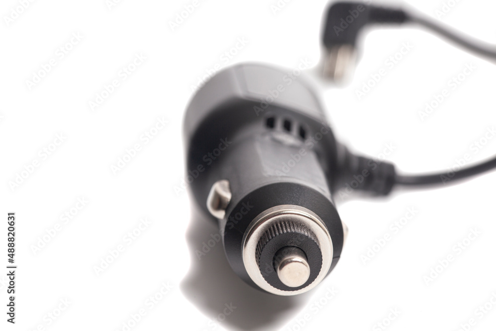 Car charger isolated on white background Car charger isolated on white background