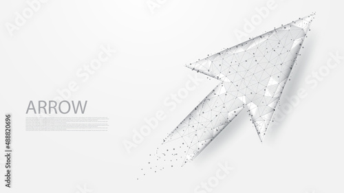 Arrow line connection. Arrow symbol Low poly wireframe design. Abstract geometric background. vector illustration.