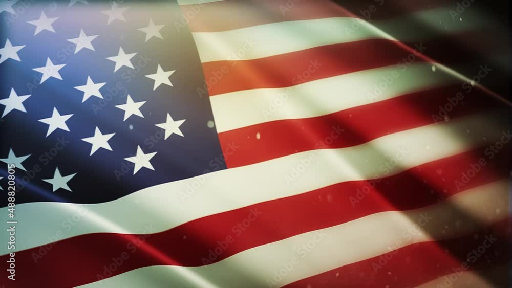American Flag Waving in The Wind