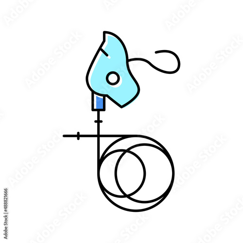 respiratory facial mask for anesthesia color icon vector illustration