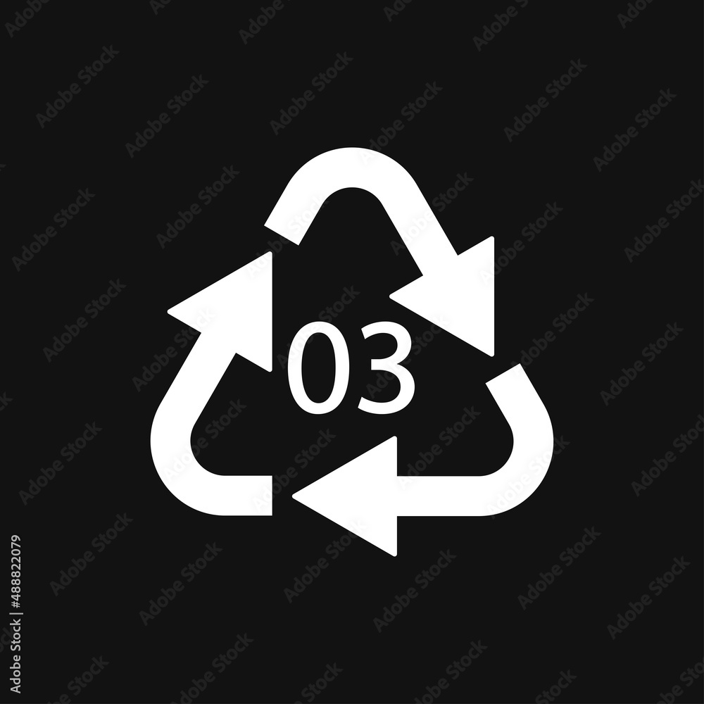 High-density Polyethylene 03 PVC Icon Symbol High-density Polyethylene 03 PVC Icon Symbol