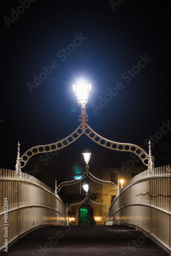 Ha'penny Bridge in Dublin, Ireland photo