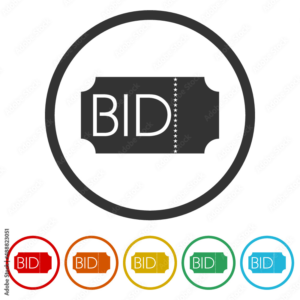 Offer bids ring icon, color set Offer bids ring icon, color set