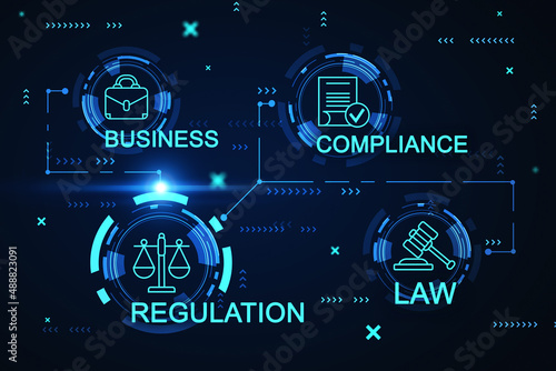 Εκτύπωση καμβά Legal law and order concept illustration. 3d rendering.