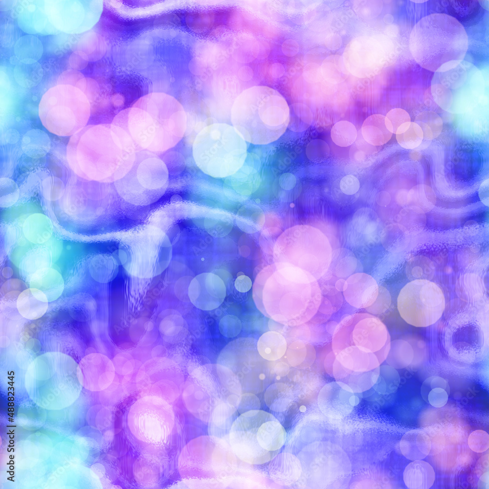 Obraz premium Seamless seventies tie dye bokeh texture. Hippie summer repeat background with ink dyed effect. 