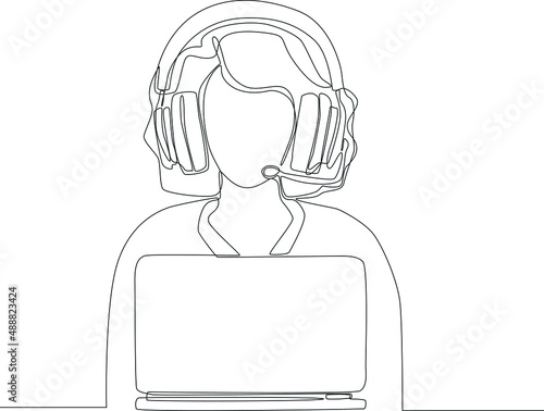 Costumer service woman is listening to a customer's complaint using a cellular call, costumer service, agent support icon on the web, mobile app, business card etc. Vector illustration.