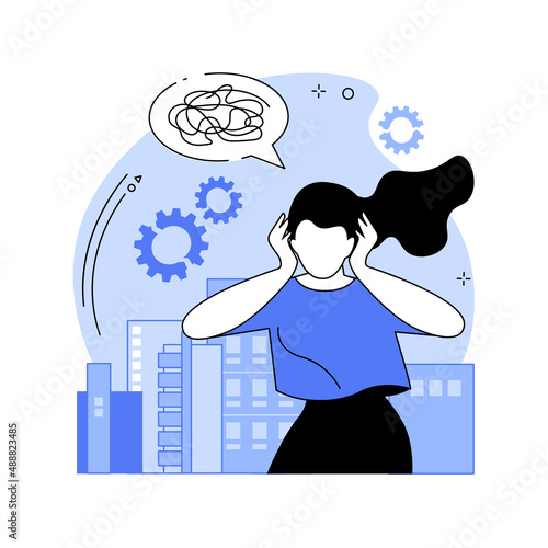 Cognitive dissonance abstract concept vector illustration.