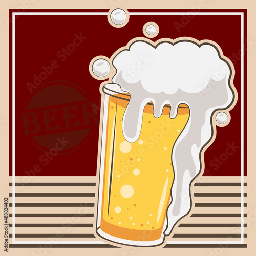 beer with foam sticker