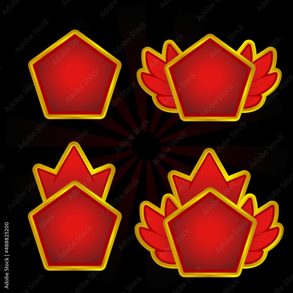 Gems award progress. Golden amulets set jewelry. Vector design Gems award progress. Golden amulets set jewelry. Vector design
