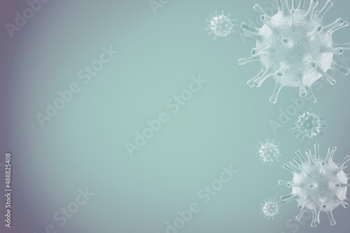 Covid omicron cells coronavirus on background