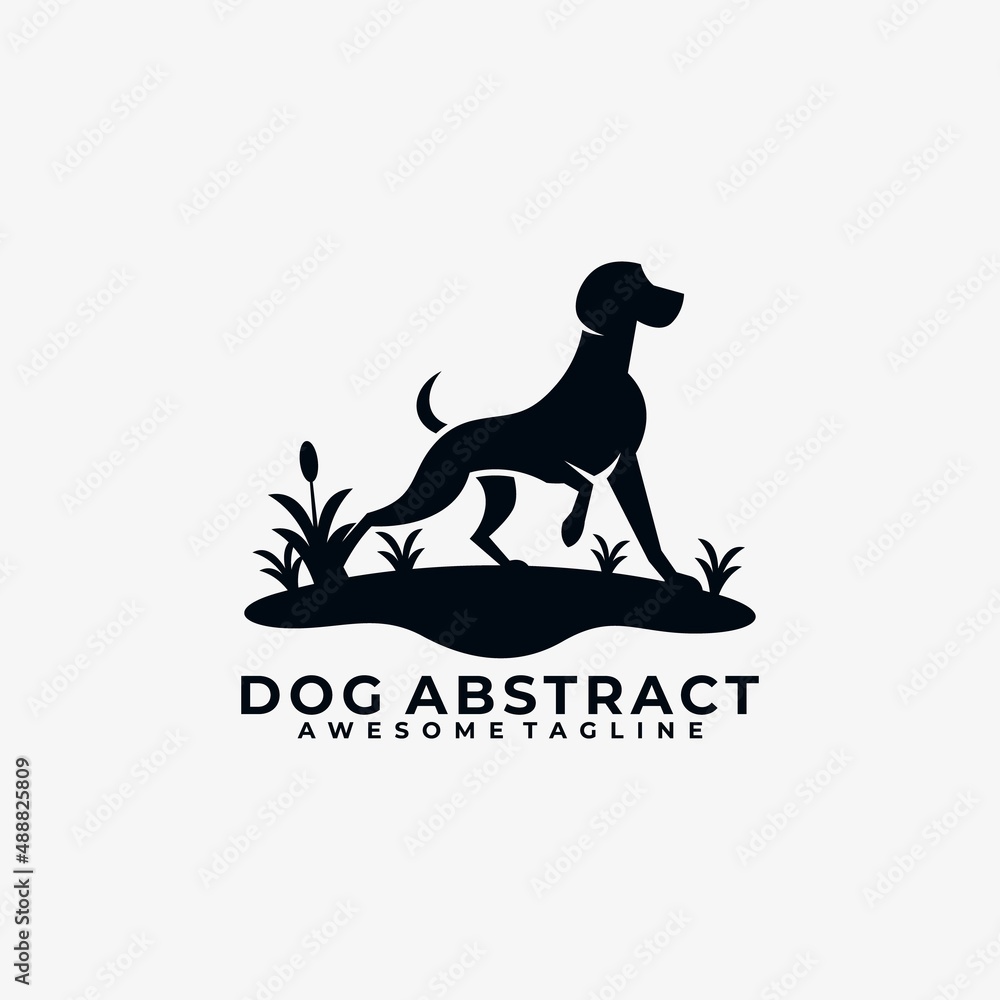 Dog abstract logo design vector