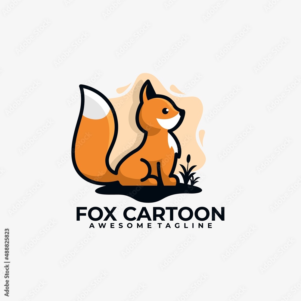 Fox cartoon logo design illustration vector Fox cartoon logo design illustration vector