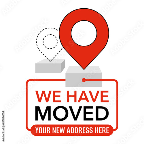 We Have Moved - sticker for relocated address