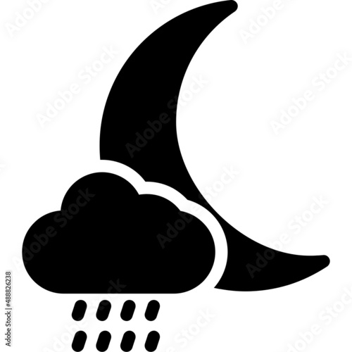 Cloud Moon Rain Icon