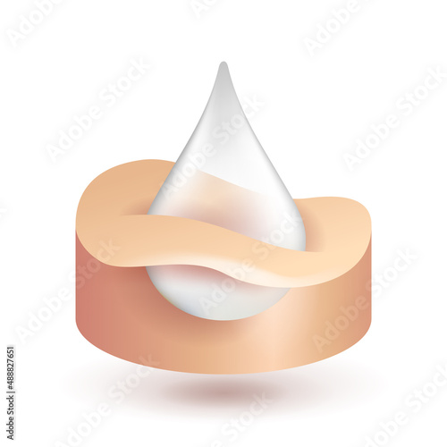 Hyaluronic acid 3D icon - deep skin moisturizer
