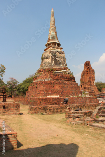 ruined buddhist temple  wat phra mahathat  in ayutthaya  thailand 
