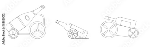 Bottles of vine on the wheels.