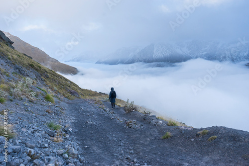 Fog and clouds on mountain. High mountain in mist and cloud © STOCKIMAGE