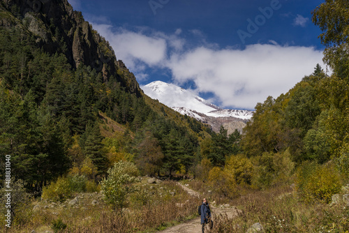 Breathtaking panorama of morning wild nature high in mountains