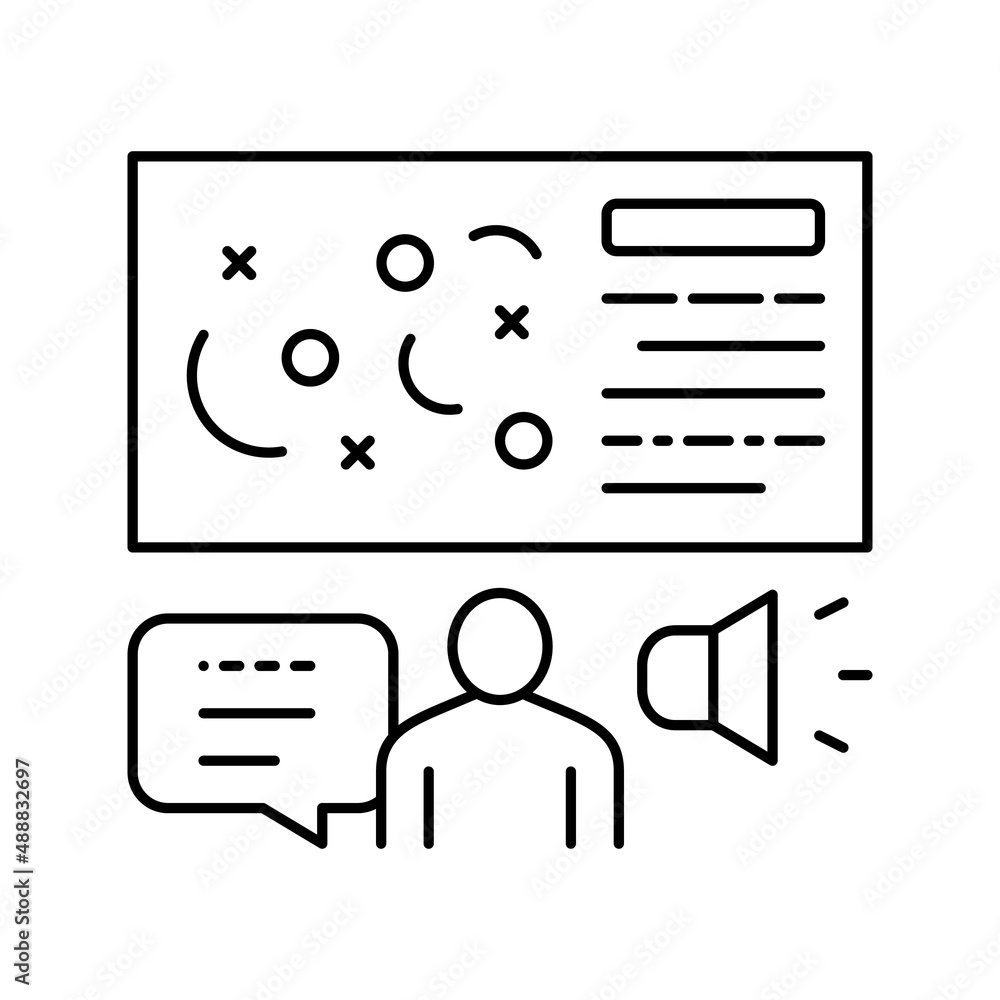 pr strategy line icon vector illustration pr strategy line icon vector illustration