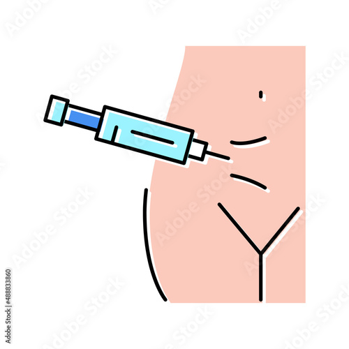 ovarian stimulation color icon vector illustration