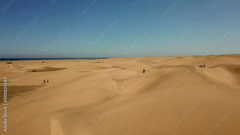 Aerial drone view of Maspalomas sand dunes, Gran Canaria Spain Aerial drone view of Maspalomas sand dunes, Gran Canaria Spain